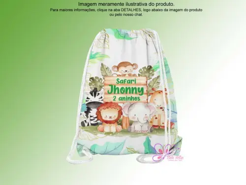 Mochilinha Personalizada Safari Aquarela