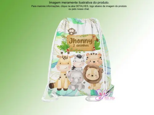 Mochilinha Personalizada Safari Aquarela