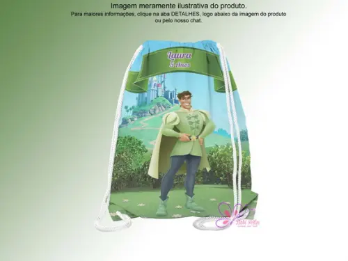 Mochilinha Personalizada Principe da Tiana