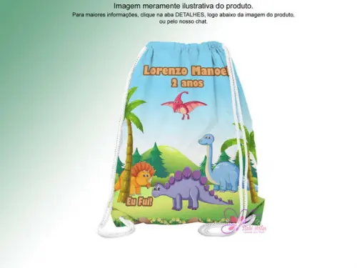 Mochilinha Personalizada Dinossauros Baby