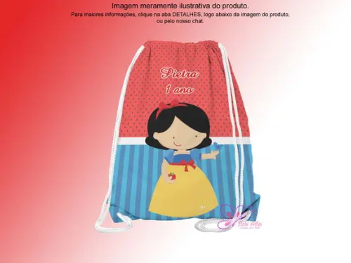 Mochilinha Personalizada Branca de Neve