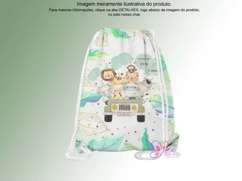 Mochilinha Personalizada 19x28cm Safari