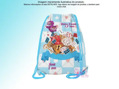 Mochilinha Personalizada Alice no Pais das Maravilhas