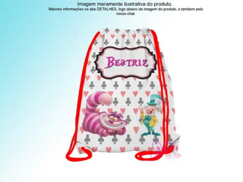 Mochilinha Personalizada Alice no Pais das Maravilhas