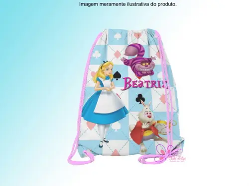 Mochilinha Personalizada Alice no Pais das Maravilhas