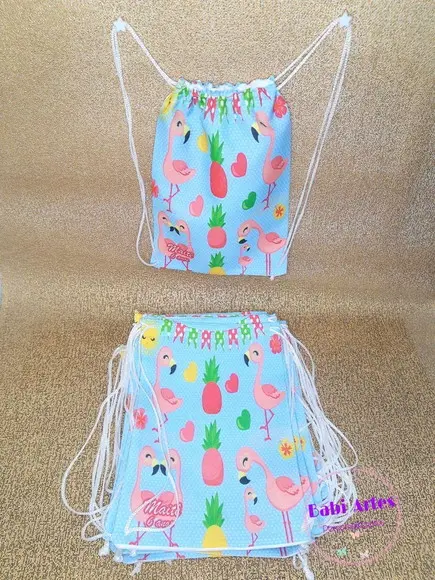 Mochilinha Personalizada Flamingos