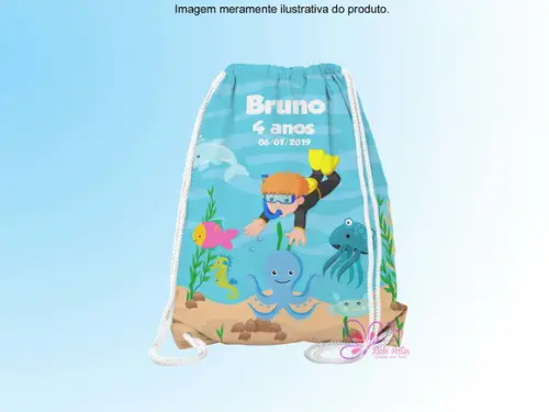 Mochilinha Personalizada Fundo do Mar
