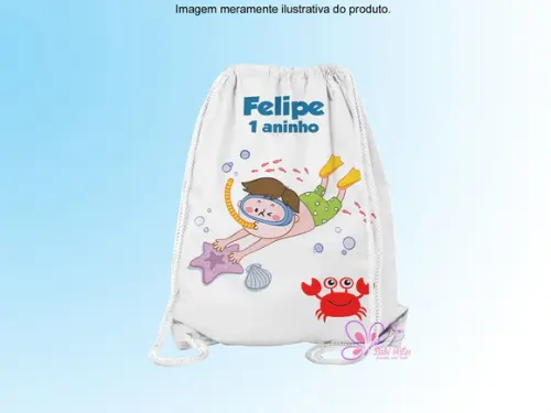 Mochilinha Personalizada Fundo do Mar