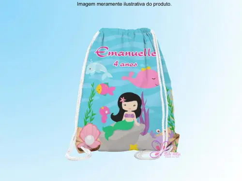 Mochilinha Personalizada Sereia Cute