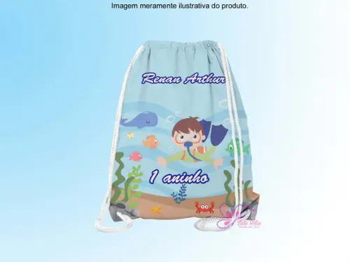 Mochilinha Personalizada Fundo do Mar