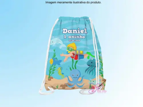 Mochilinha Personalizada Fundo do Mar