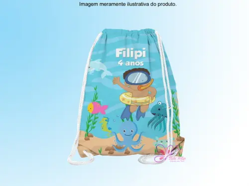 Mochilinha Personalizada Fundo do Mar
