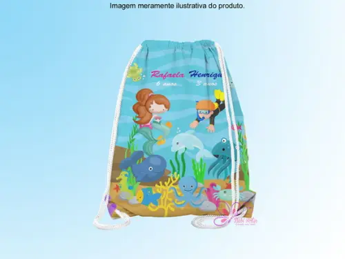 Mochilinha Personalizada Fundo do Mar