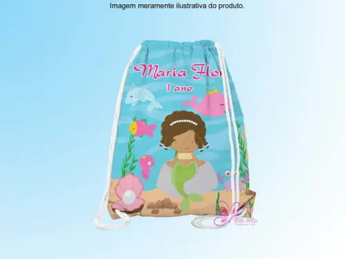 Mochilinha Personalizada Sereia Cute
