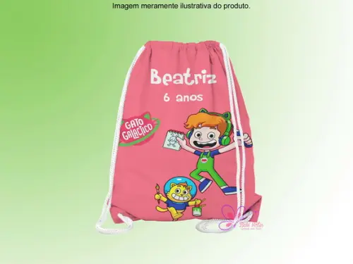 Mochilinha Personalizada Gato Galáctico