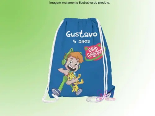 Mochilinha Personalizada Gato Galáctico