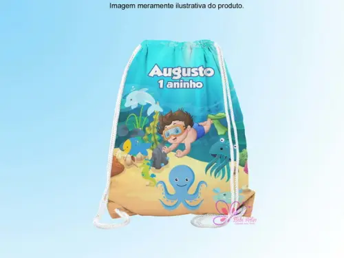 Mochilinha Personalizada Fundo do Mar