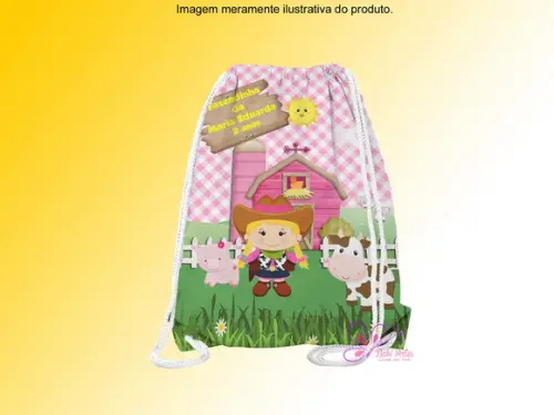 Mochilinha Personalizada Fazendinha Rosa
