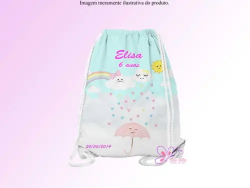 Mochilinha Personalizada Chuva de Amor