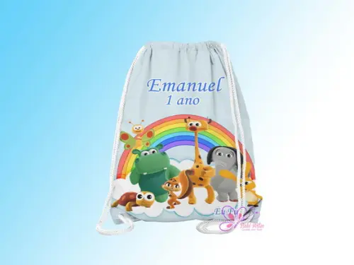 Mochilinha Personalizada 19x28cm Arco Iris