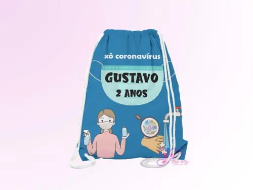 Mochilinha Personalizada Xô Coronavírus