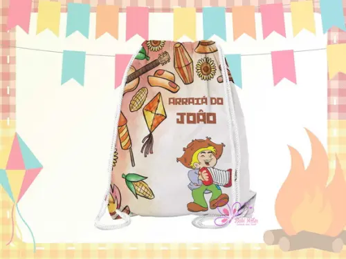Mochilinha Personalizada 19x28cm Festa Julina