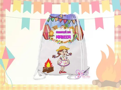 Mochilinha Personalizada 19x28cm Festa Julina