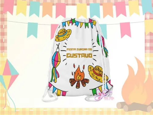 Mochilinha Personalizada 19x28cm Festa Julina
