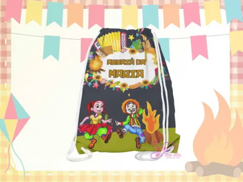 Mochilinha Personalizada 19x28cm Festa Julina