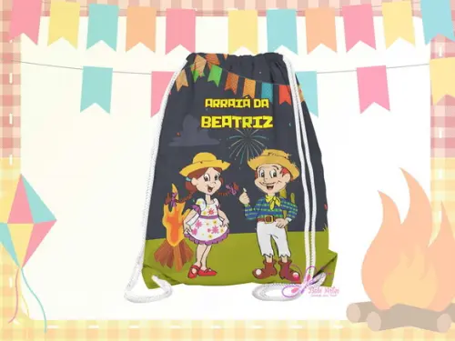 Mochilinha Personalizada 19x28cm Festa Julina