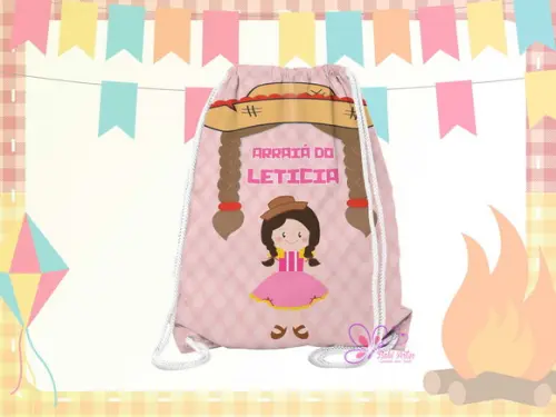 Mochilinha Personalizada 19x28cm Festa Julina