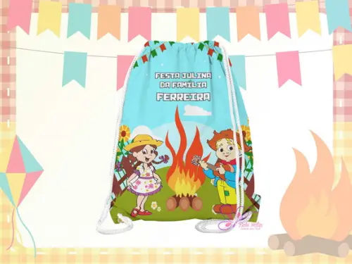 Mochilinha Personalizada 19x28cm Festa Julina