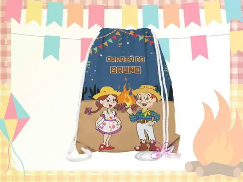 Mochilinha Personalizada 19x28cm Festa Julina