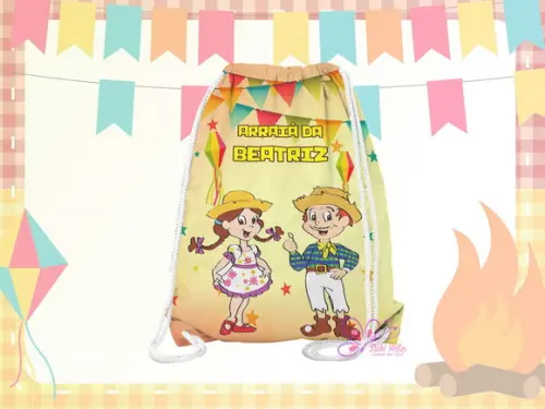Mochilinha Personalizada 19x28cm Festa Julina