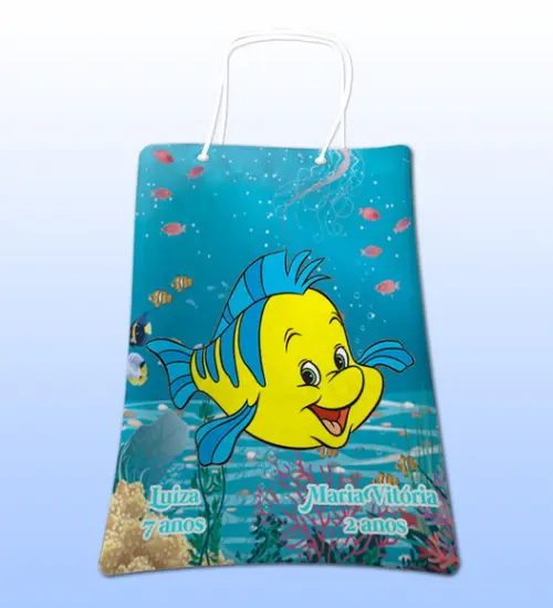 Sacolinhas Ecobag Personalizadas a Pequena Sereia