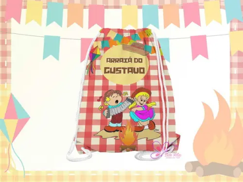 Mochilinha Personalizada 19x28cm Festa Julina