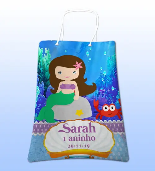 Sacolinhas Ecobag Personalizadas A Pequena Sereia Cute