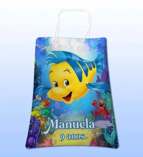 Sacolinhas Ecobag Personalizadas a Pequena Sereia