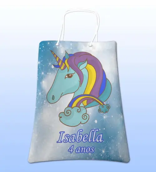 Sacolinhas Ecobag Personalizadas Unicórnio Menino