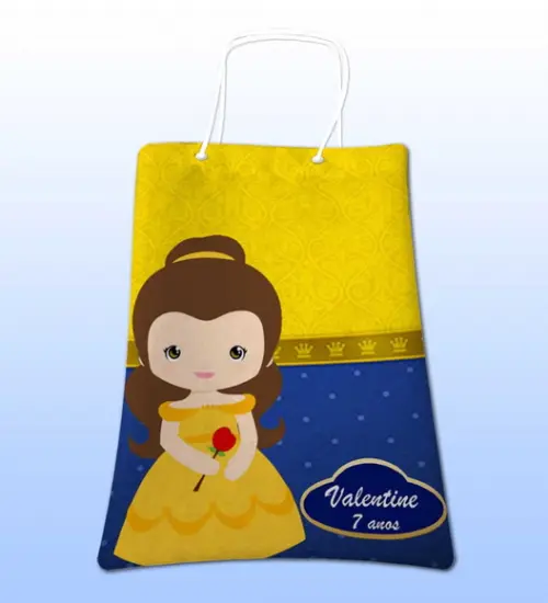Sacolinhas Ecobag Personalizadas a Bela e a Fera