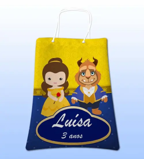 Sacolinhas Ecobag Personalizadas a Bela e a Fera