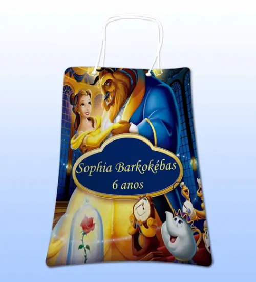 Sacolinhas Ecobag Personalizadas a Bela e a Fera