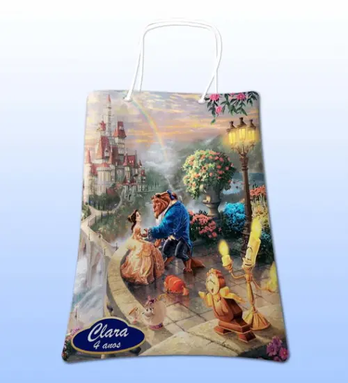 Sacolinhas Ecobag Personalizadas a Bela e a Fera