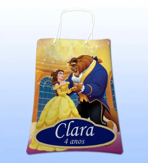 Sacolinhas Ecobag Personalizadas a Bela e a Fera