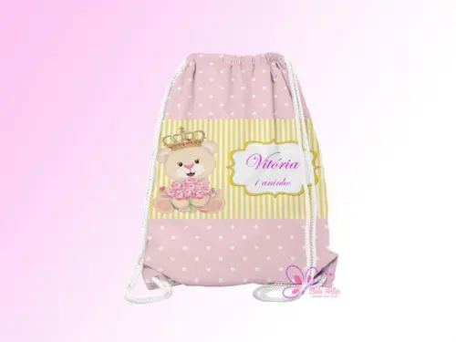 Mochilinha Personalizada Ursinha Realeza