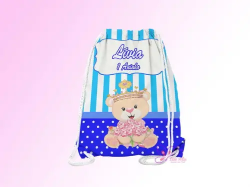 Mochilinha Personalizada Ursinha Realeza