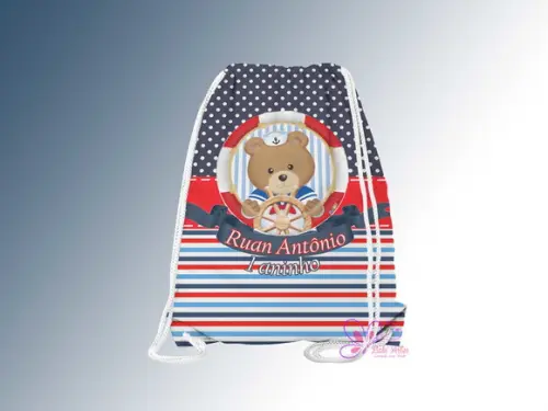 Mochilinha Personalizada Ursinho Marinheiro