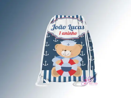 Mochilinha Personalizada Ursinho Marinheiro