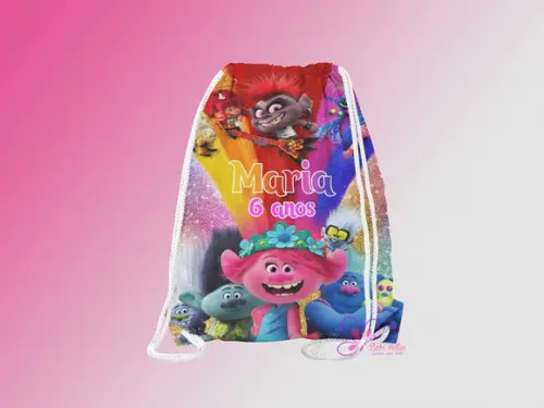 Mochilinha Personalizada Trolls 2