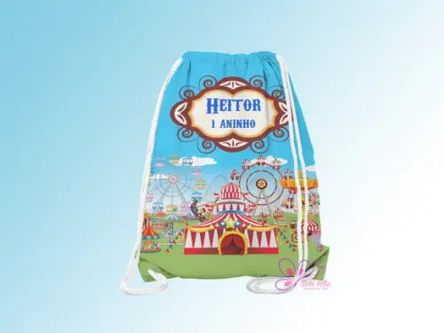 Mochilinha Personalizada Parque de Diversões